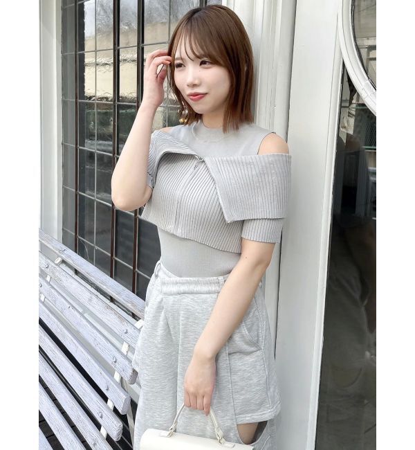 dazzlin「ビッグカラーレイヤードリブニット」|ニット・セーター|