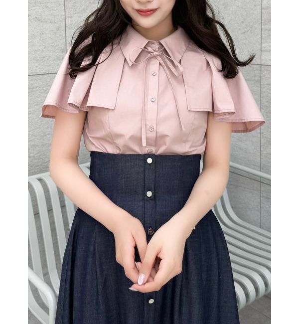 dazzlin「2WAYケープリボンブラウス」|シャツ・ブラウス|ピンク