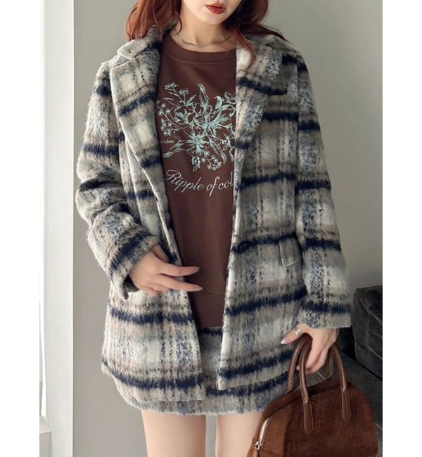 dazzlin「【WEB限定カラーあり】ヘアリーミドルジャケット」|その他|ネイビー