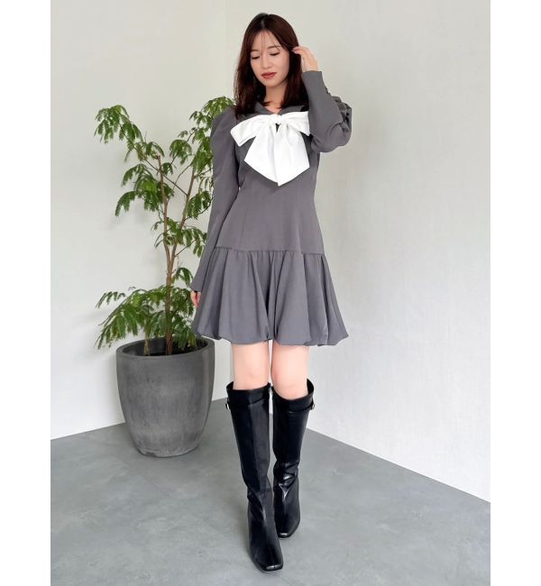 dazzlin「バルーンチェックミニワンピース」|ワンピース|