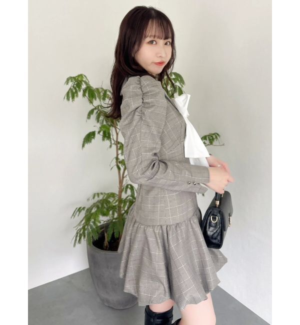 dazzlin「バルーンチェックミニワンピース」|ワンピース|