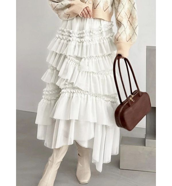 dazzlin「ランダムティアードチュールスカート」|スカート|