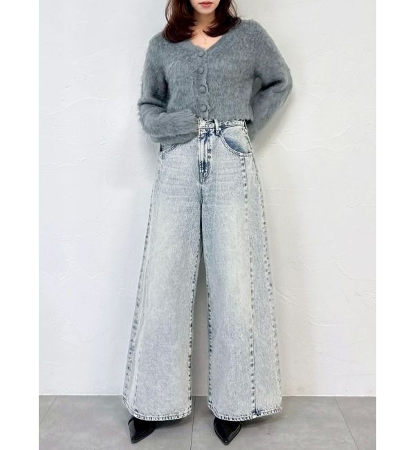 dazzlin「スイッチングワイドデニムパンツ」|デニム|