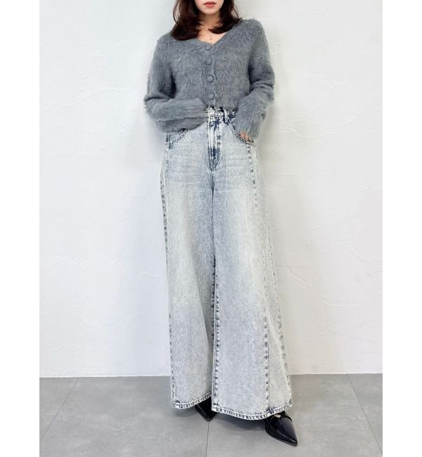 dazzlin「スイッチングワイドデニムパンツ」|デニム|