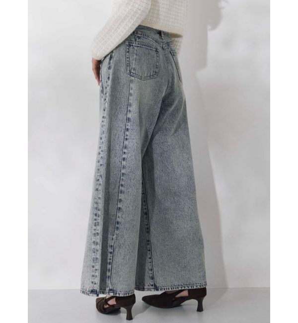dazzlin「スイッチングワイドデニムパンツ」|デニム|