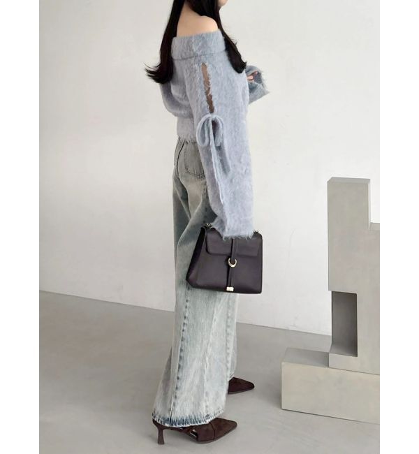 dazzlin「スイッチングワイドデニムパンツ」|デニム|