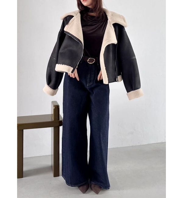 dazzlin「スイッチングワイドデニムパンツ」|デニム|