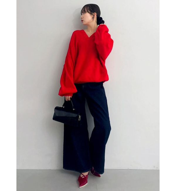 dazzlin「スイッチングワイドデニムパンツ」|デニム|