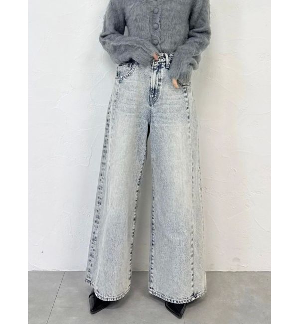 dazzlin「スイッチングワイドデニムパンツ」|デニム|