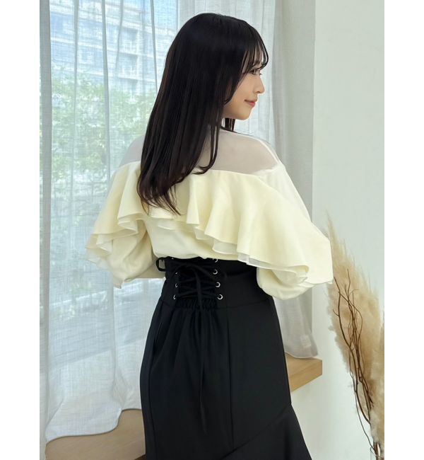 dazzlin「ヨークシアーフリルニットトップス」|ニット・セーター|