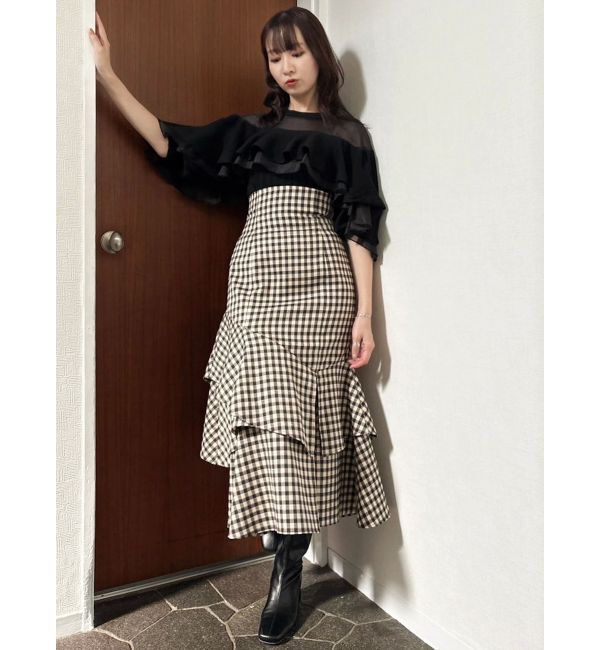 dazzlin「ヨークシアーフリルニットトップス」|ニット・セーター|