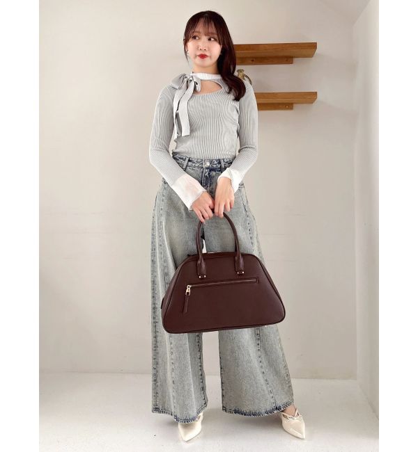 dazzlin「ビッグリボンシアーカフスニットトップス」|ニット・セーター|