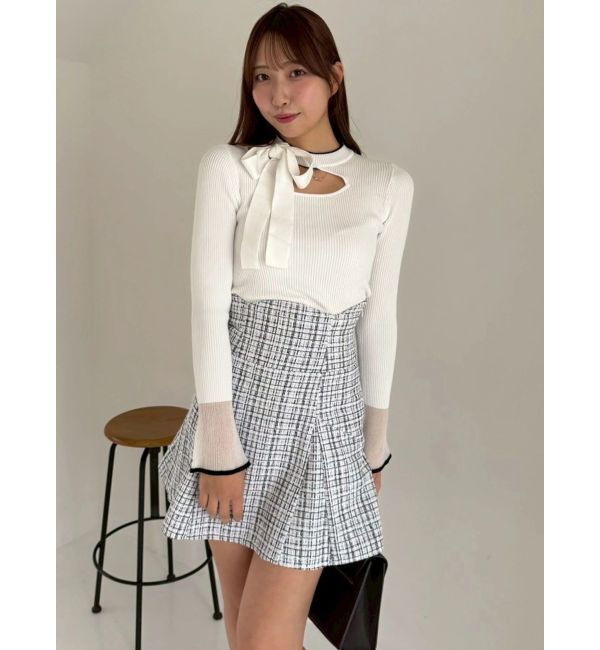 dazzlin「ビッグリボンシアーカフスニットトップス」|ニット・セーター|