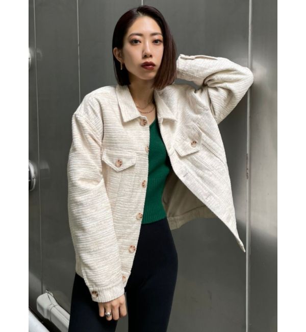EMODA「オーバーサイズツイードブルゾン」|ブルゾン・スタジャン|