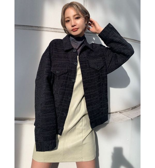 EMODA「オーバーサイズツイードブルゾン」|ブルゾン・スタジャン|