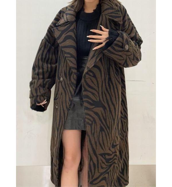 EMODA「ワイドカラーロングコート」|チェスターコート|