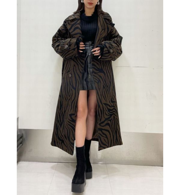 EMODA「ワイドカラーロングコート」|チェスターコート|