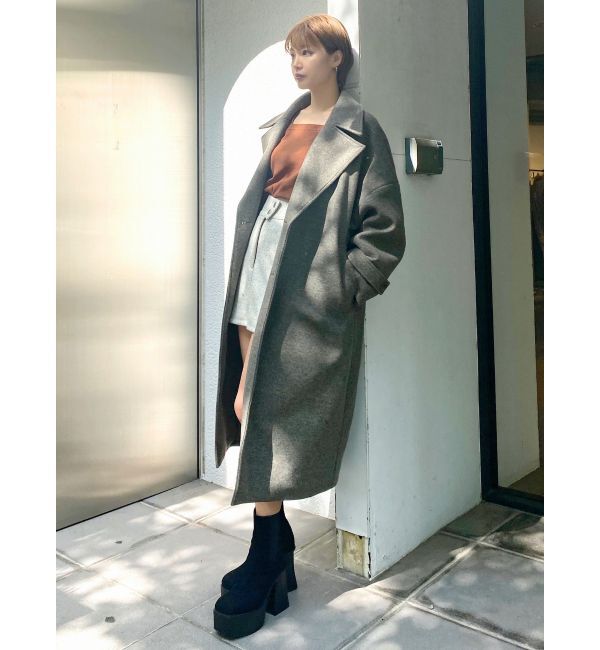 EMODA「ワイドカラーロングコート」|チェスターコート|