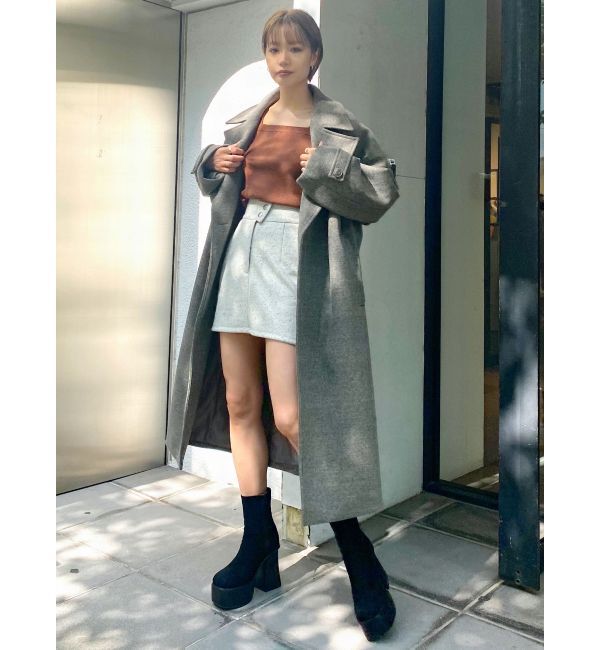 EMODA「ワイドカラーロングコート」|チェスターコート|