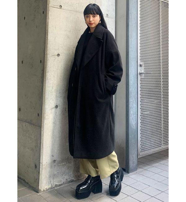 EMODA「ワイドカラーロングコート」|チェスターコート|