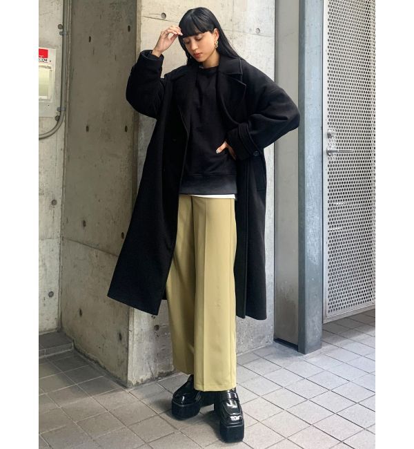 EMODA「ワイドカラーロングコート」|チェスターコート|
