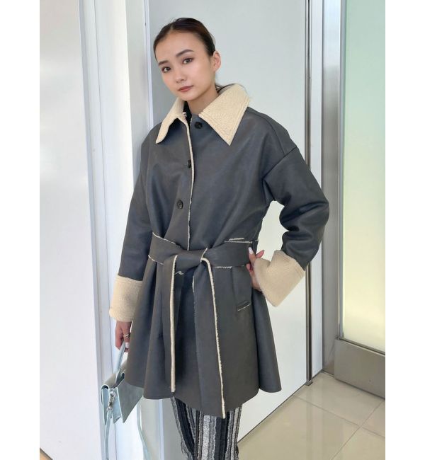 EMODA「フェイクムートンロングフレアコート」|その他|