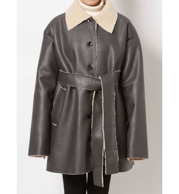 EMODA「フェイクムートンロングフレアコート」|その他|