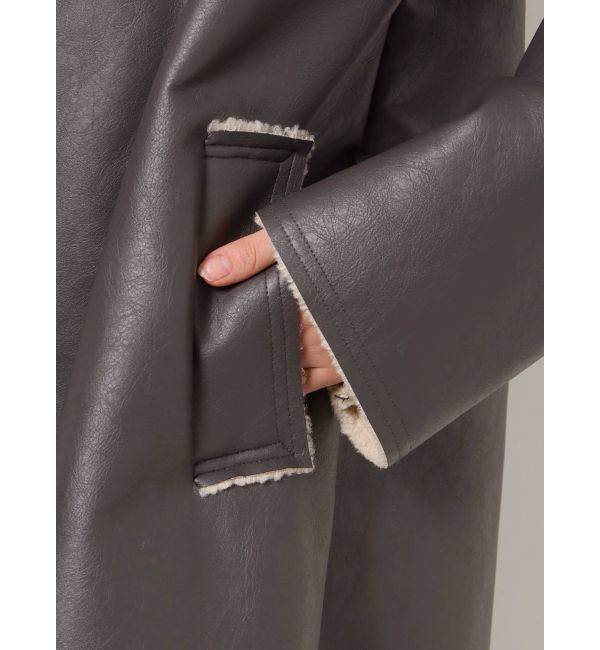 EMODA「フェイクムートンロングフレアコート」|その他|