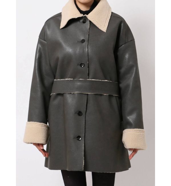 EMODA「フェイクムートンロングフレアコート」|その他|