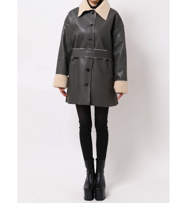 EMODA「フェイクムートンロングフレアコート」|その他|