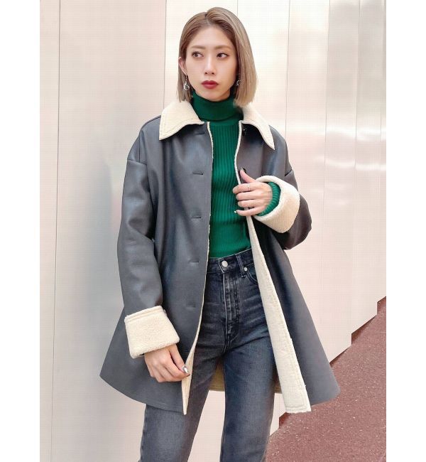 EMODA「フェイクムートンロングフレアコート」|その他|