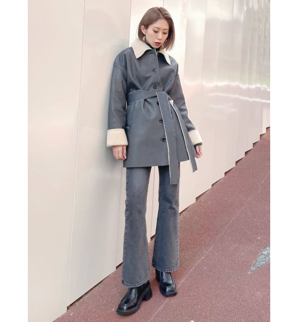 EMODA「フェイクムートンロングフレアコート」|その他|