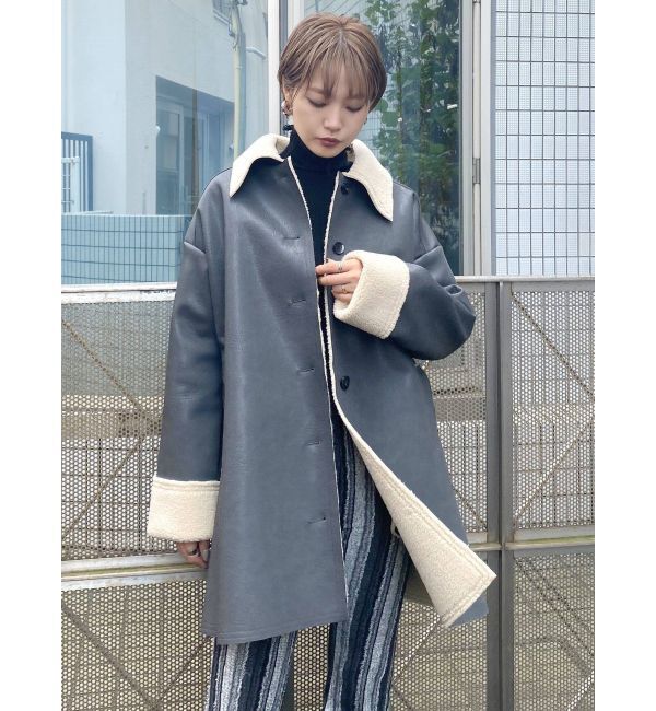 EMODA「フェイクムートンロングフレアコート」|その他|