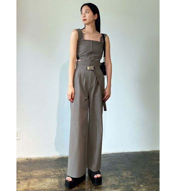 EMODA「バックジャガードラインオールインワン」|オールインワン|カーキ