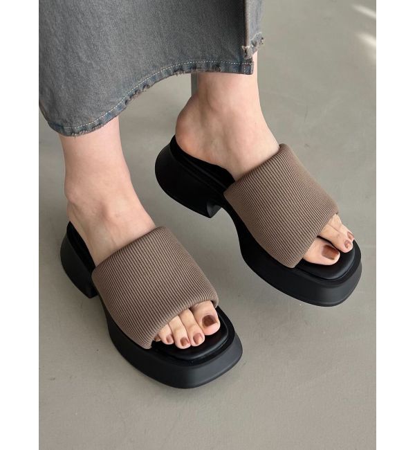 EMODA「ニットワイドバンドサンダル」|サンダル|ブラウン