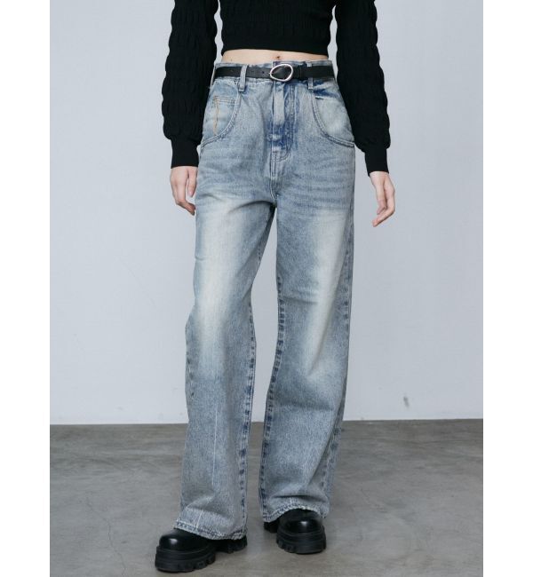 EMODA「ルーズワイドハイウエストジーンズ」|デニム|