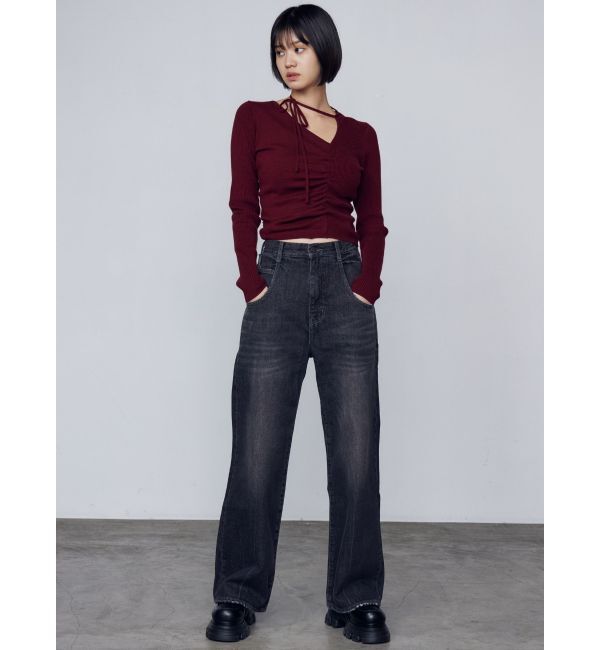 EMODA「ルーズワイドハイウエストジーンズ」|デニム|