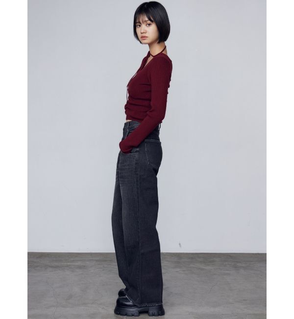 EMODA「ルーズワイドハイウエストジーンズ」|デニム|