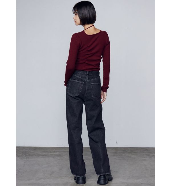 EMODA「ルーズワイドハイウエストジーンズ」|デニム|