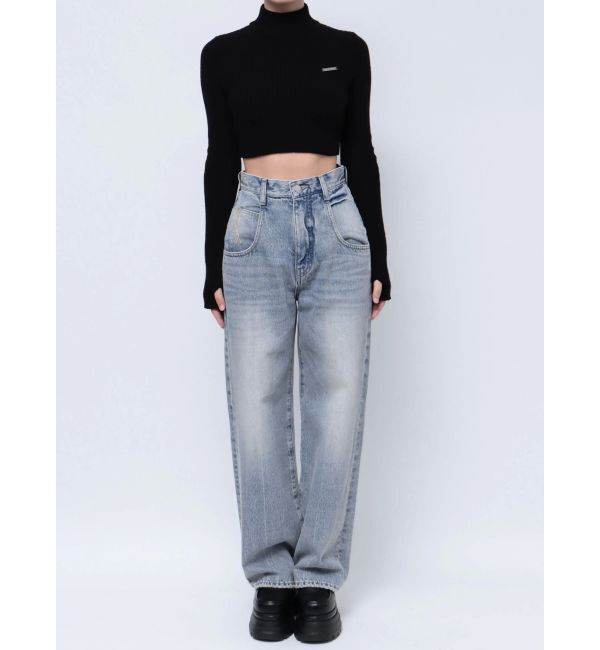EMODA「ルーズワイドハイウエストジーンズ」|デニム|