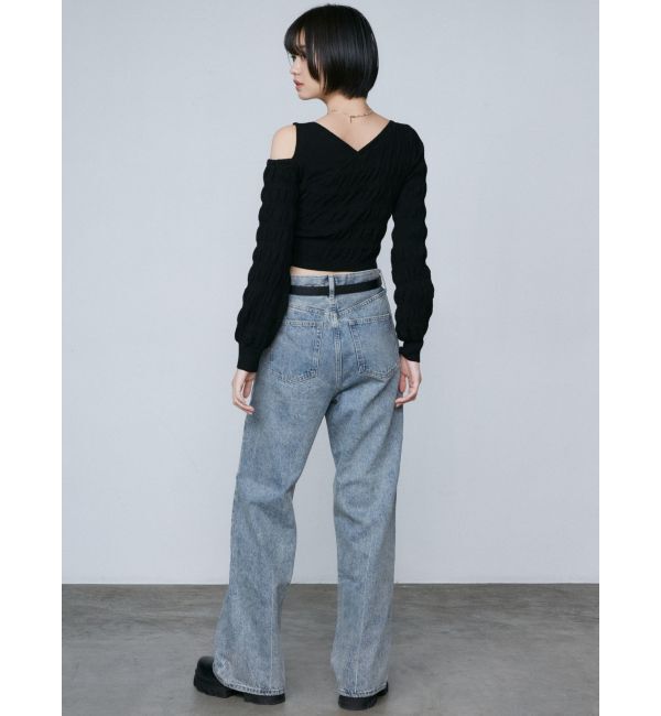 EMODA「ルーズワイドハイウエストジーンズ」|デニム|