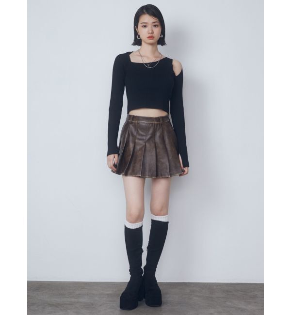 EMODA「ヴィンテージライクプリーツミニスカート」|スカート|