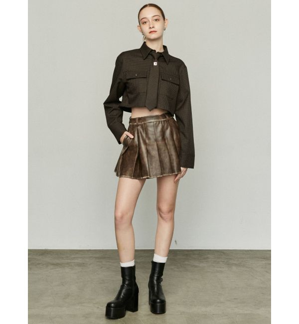 EMODA「ヴィンテージライクプリーツミニスカート」|スカート|