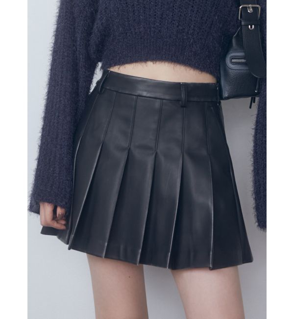 EMODA「ヴィンテージライクプリーツミニスカート」|スカート|ブラック