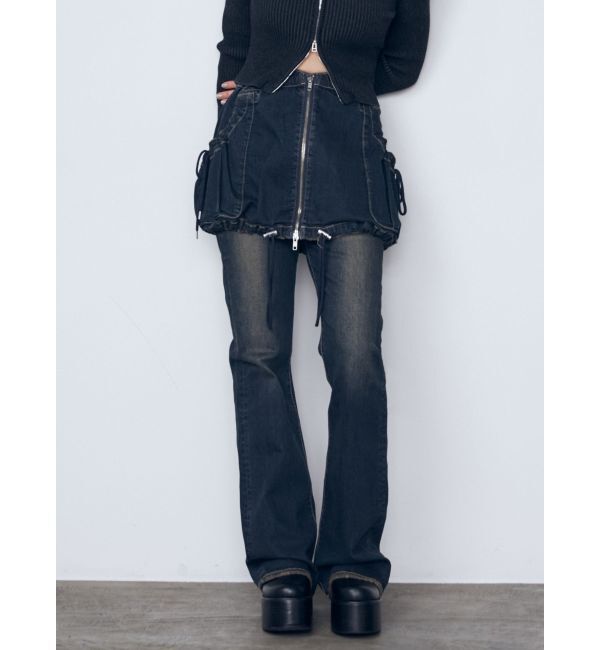 EMODA「レイヤージャストウエストフレアージーンズ」|デニム|