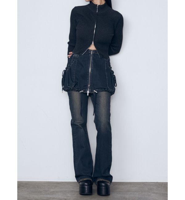 EMODA「レイヤージャストウエストフレアージーンズ」|デニム|