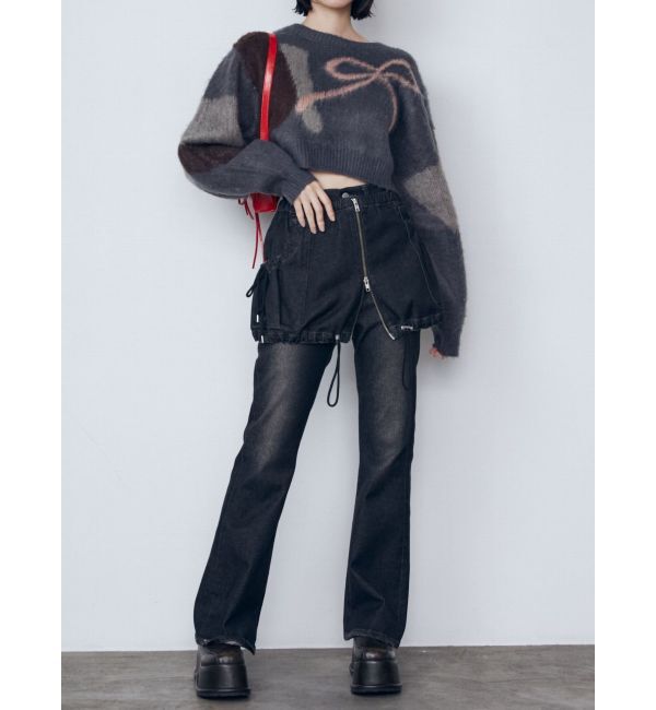 EMODA「レイヤージャストウエストフレアージーンズ」|デニム|