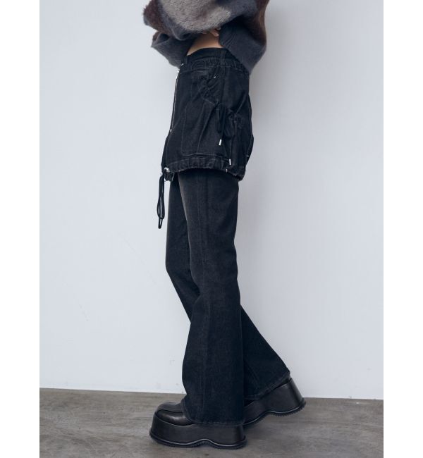 EMODA「レイヤージャストウエストフレアージーンズ」|デニム|