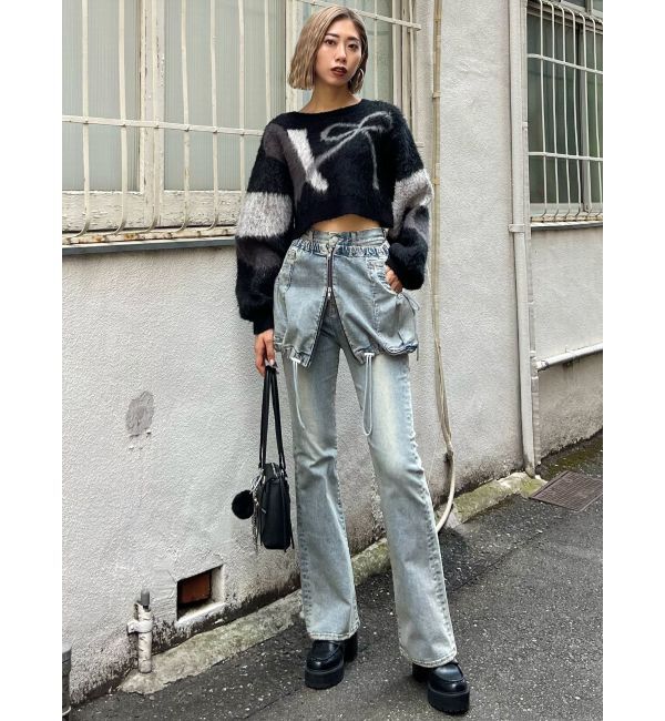 EMODA「レイヤージャストウエストフレアージーンズ」|デニム|