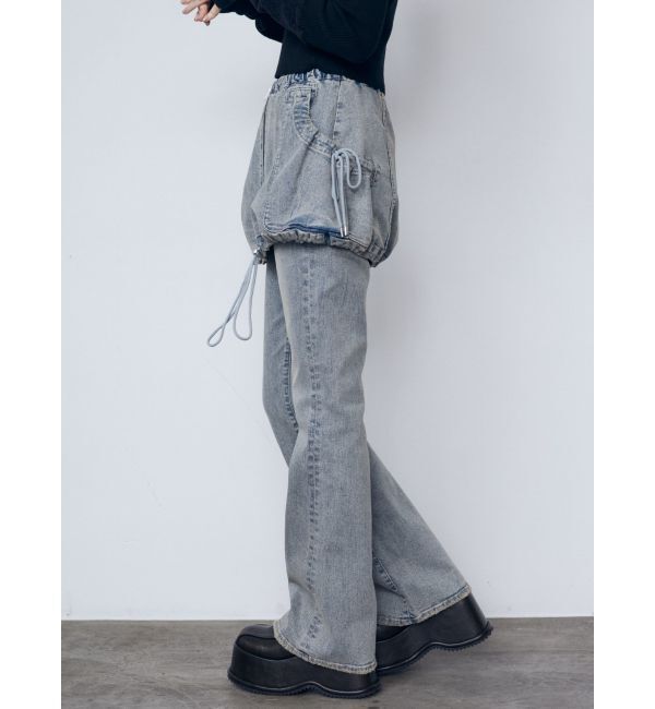 EMODA「レイヤージャストウエストフレアージーンズ」|デニム|